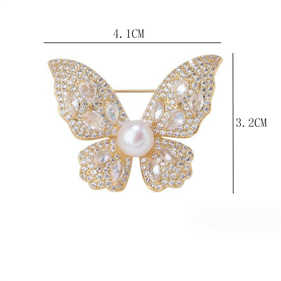 Élégant Papillon Alliage Perles Artificielles Strass Femmes Broches display picture 5