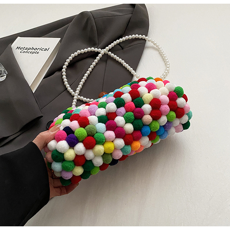 Women's Medium Plush Multicolor Cute Lock Clasp Dome Bag display picture 6