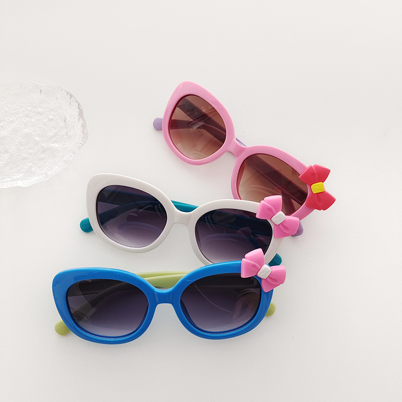 Cartoon Style Sweet Bow Knot Pc Resin Oval Frame Full Frame Kids Sunglasses display picture 7