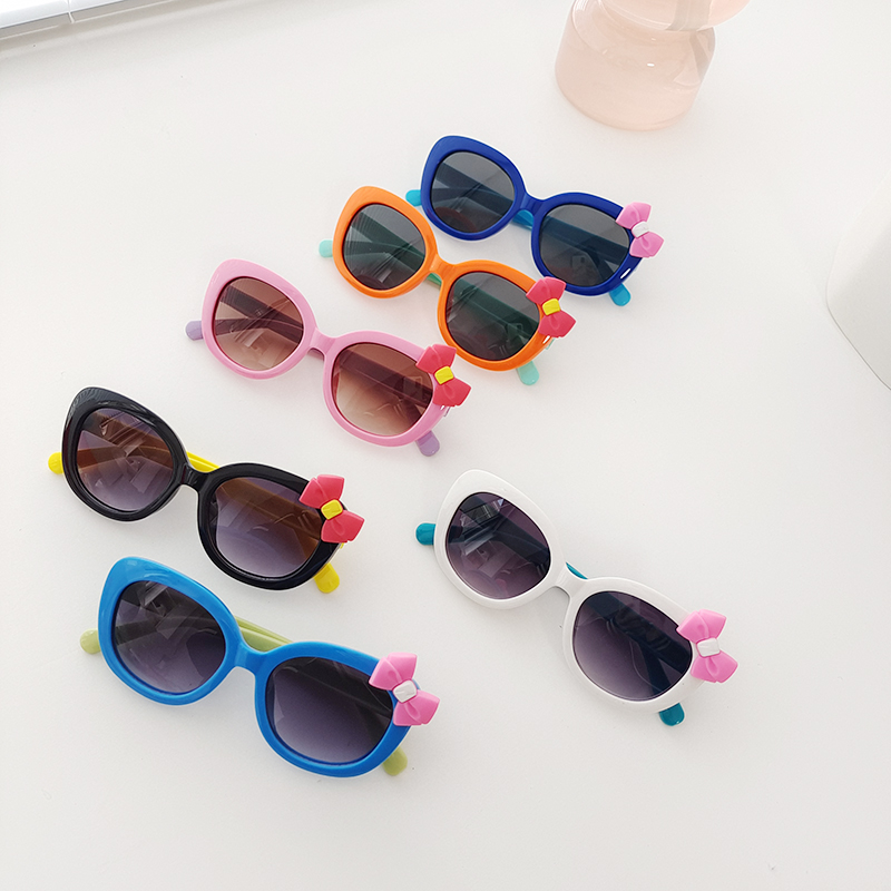 Cartoon Style Sweet Bow Knot Pc Resin Oval Frame Full Frame Kids Sunglasses display picture 8