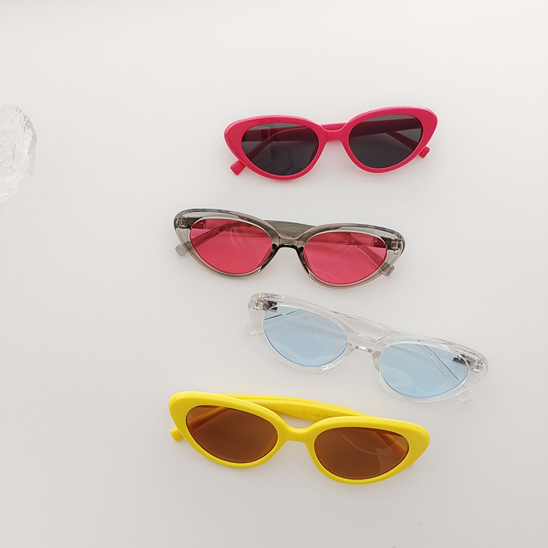 Y2K Vacation Color Block Pc Resin Cat Eye Full Frame Kids Sunglasses display picture 2