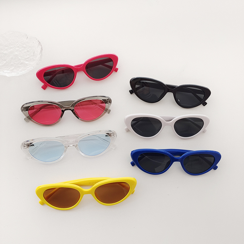 Y2K Vacation Color Block Pc Resin Cat Eye Full Frame Kids Sunglasses display picture 1