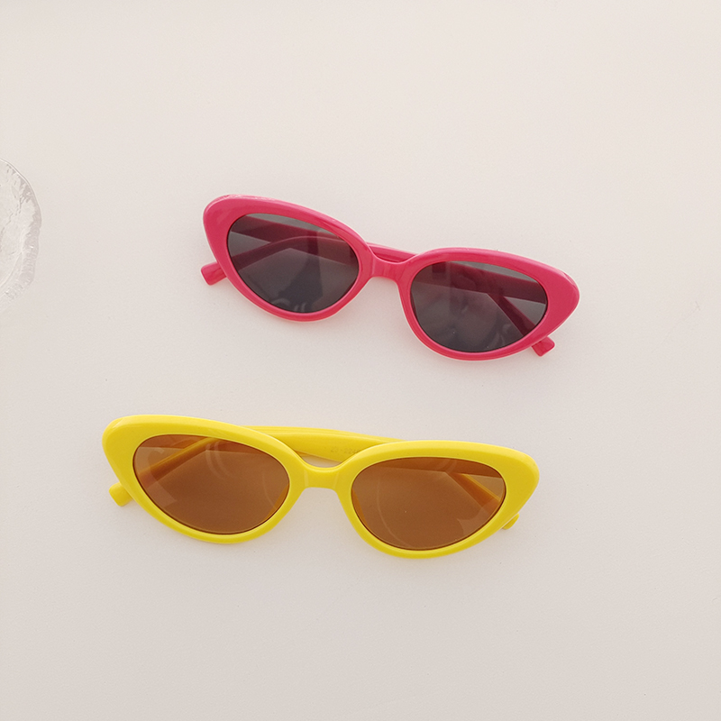Y2K Vacation Color Block Pc Resin Cat Eye Full Frame Kids Sunglasses display picture 5