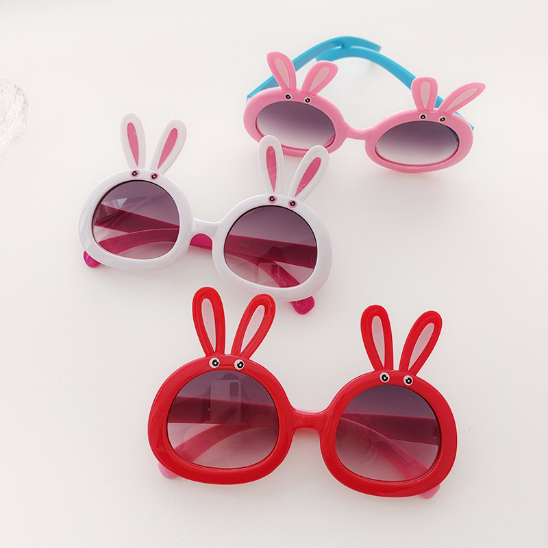 Cute Vacation Rabbit Pc Resin Oval Frame Full Frame Kids Sunglasses display picture 5