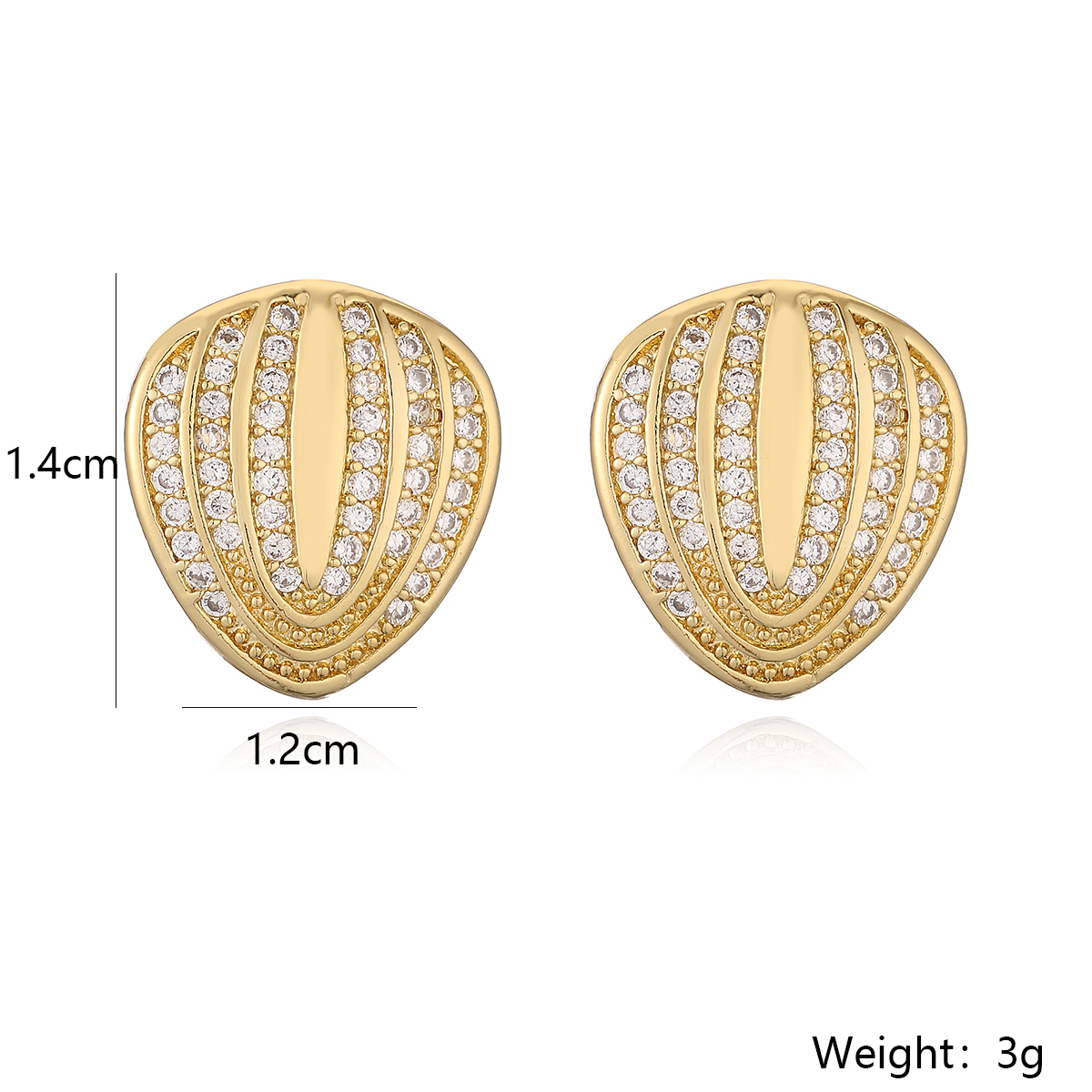 1 Par Estilo Simple Geométrico Embutido Cobre Circón Chapados en oro de 18k Pendientes display picture 1