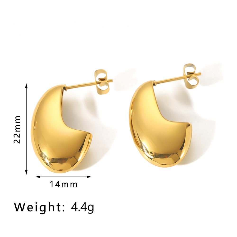 1 Pair Modern Style Simple Style Geometric Stainless Steel 14K Gold Plated Ear Studs display picture 3