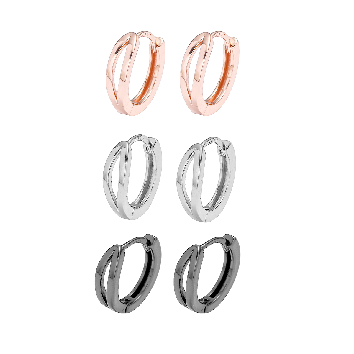1 Pair Simple Style Round Copper White Gold Plated Gold Plated Earrings display picture 5