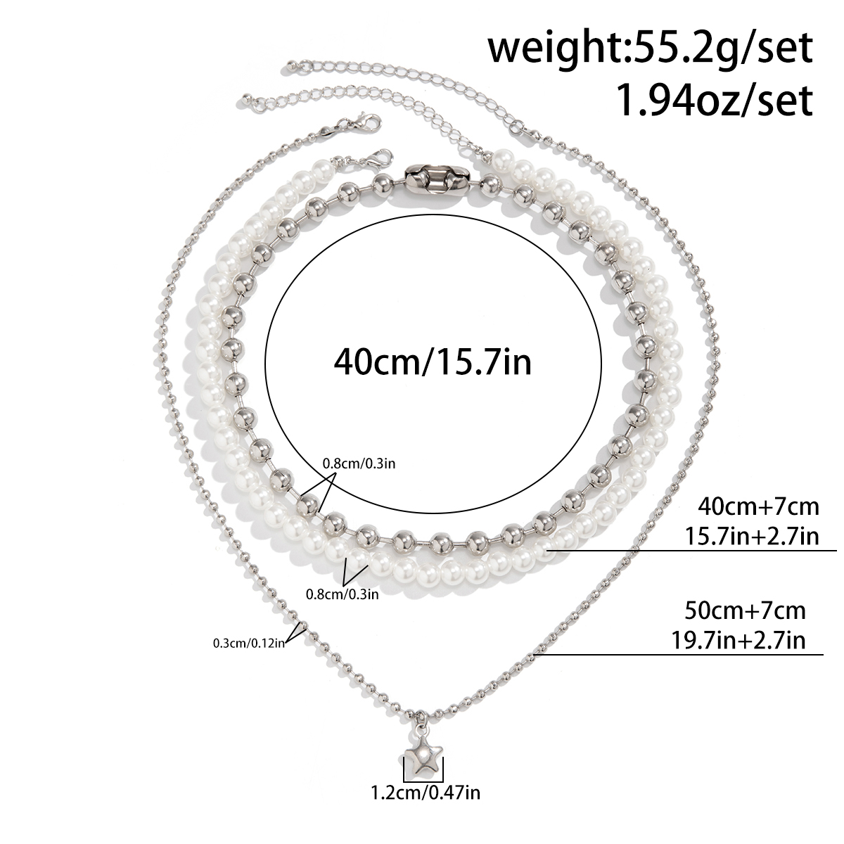 Wholesale Jewelry Exaggerated Vacation Round Star Imitation Pearl Alloy Iron Pendant Necklace display picture 1