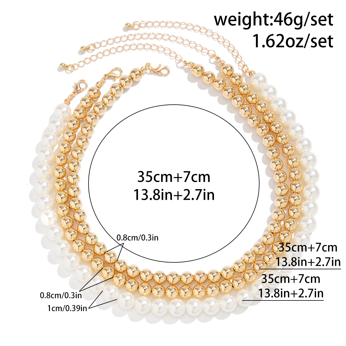 Exaggerated Simple Style Classic Style Round CCB Imitation Pearl Beaded Women's Necklace display picture 1