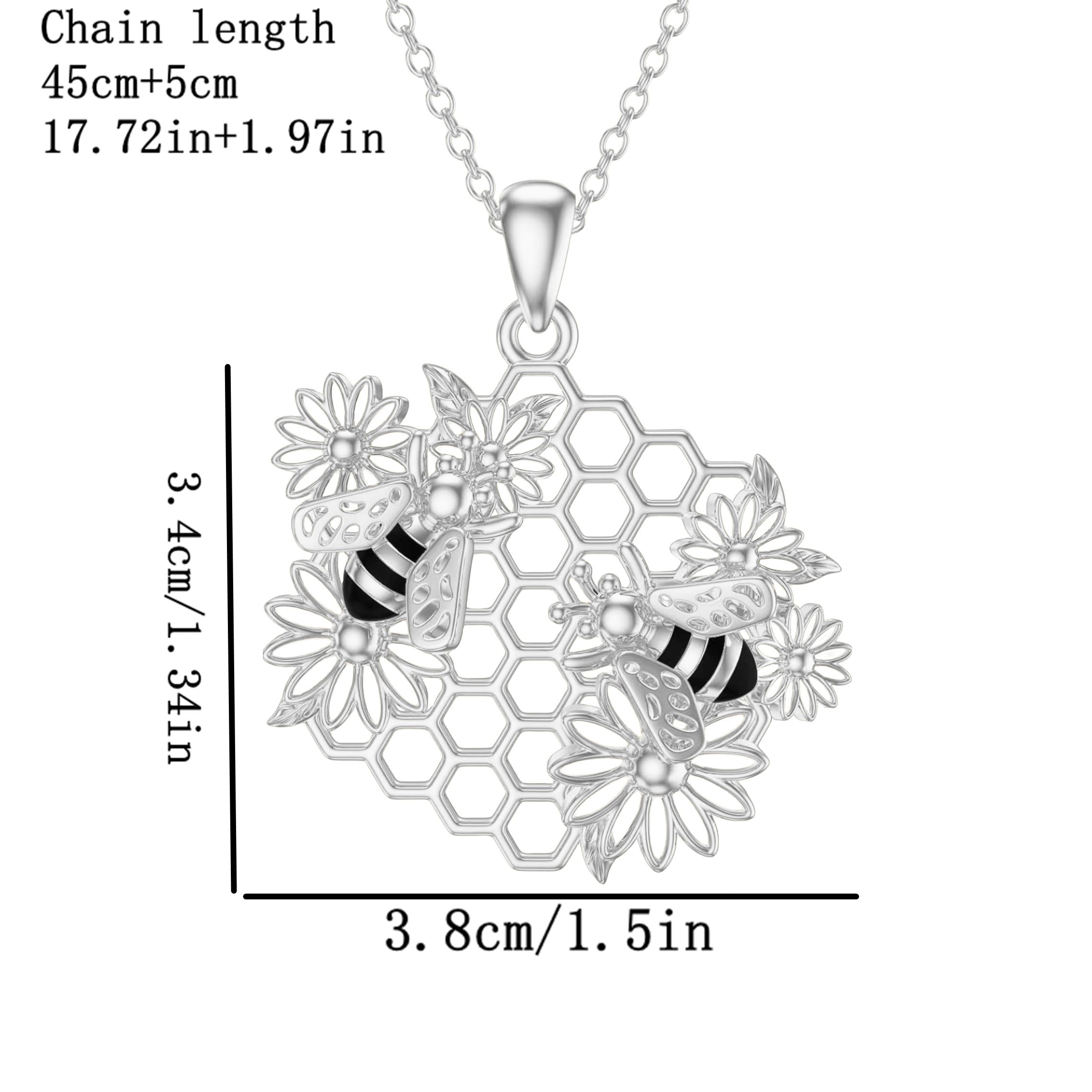Pastoral Simple Style Sunflower Honeycomb Bee Alloy Hollow Out Gold Plated Silver Plated Women's Pendant Necklace display picture 1