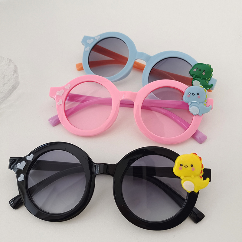 Cartoon Style Cute Dinosaur Pc Resin Round Frame Full Frame Kids Sunglasses display picture 5