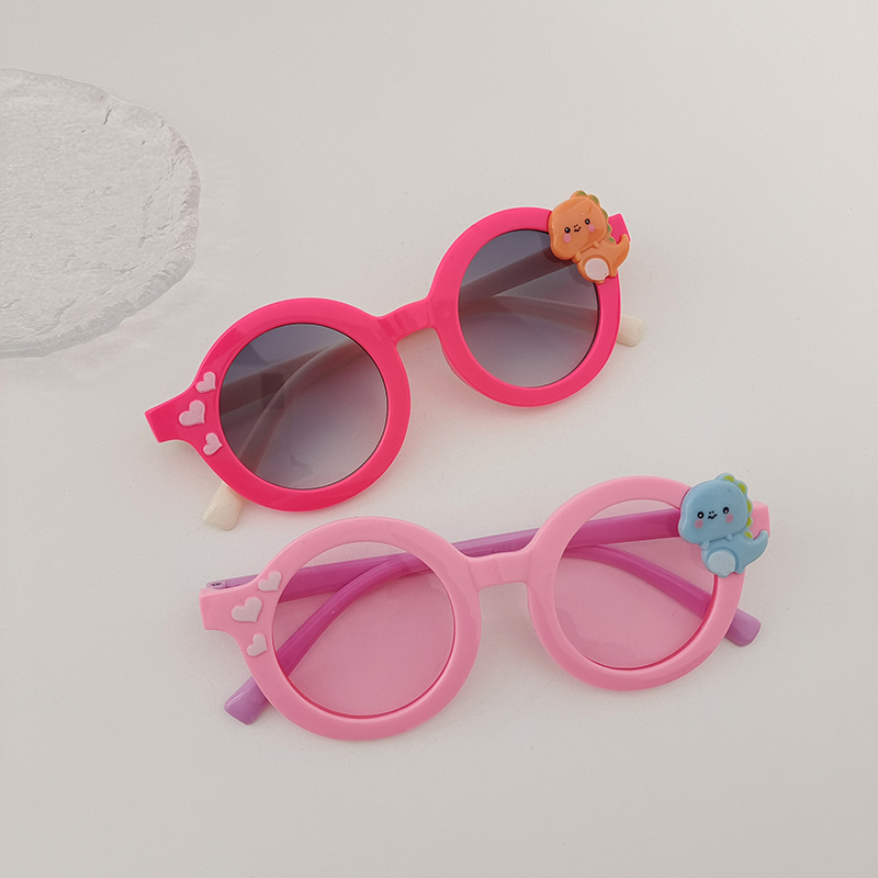 Cartoon Style Cute Dinosaur Pc Resin Round Frame Full Frame Kids Sunglasses display picture 6