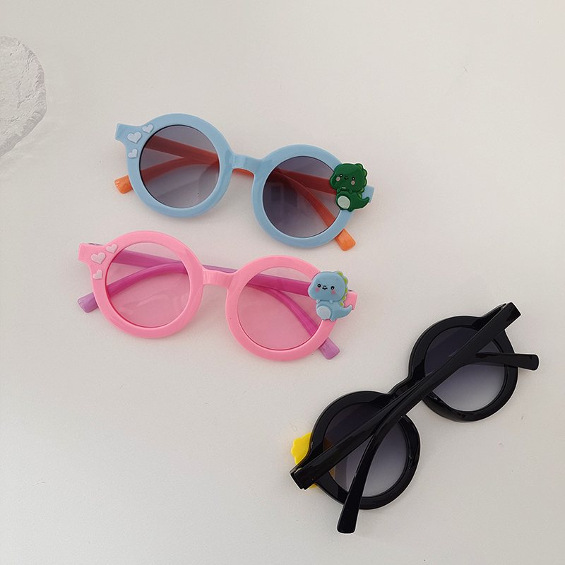 Cartoon Style Cute Dinosaur Pc Resin Round Frame Full Frame Kids Sunglasses display picture 4