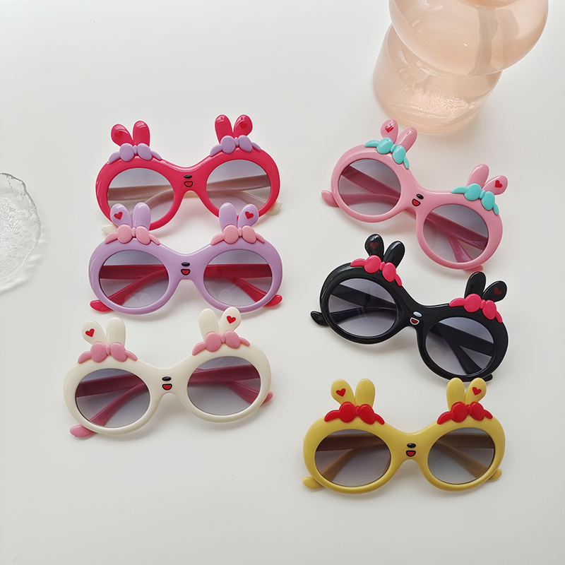 Cartoon Style Sweet Rabbit Pc Resin Oval Frame Full Frame Kids Sunglasses display picture 5