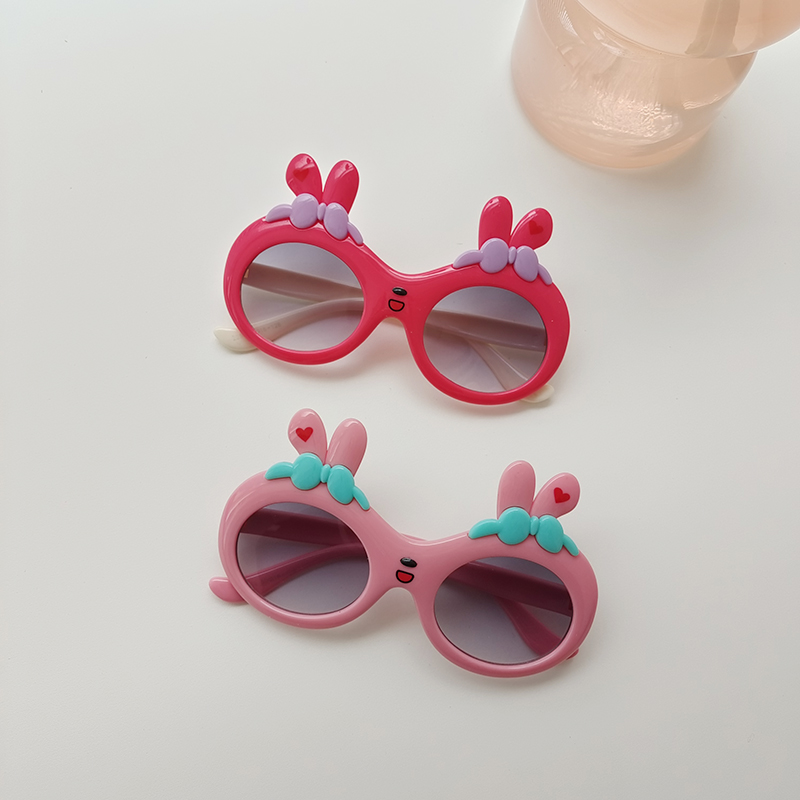 Cartoon Style Sweet Rabbit Pc Resin Oval Frame Full Frame Kids Sunglasses display picture 4