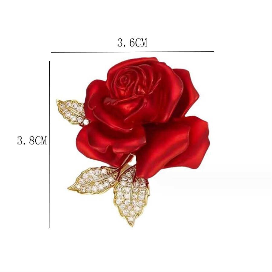 Elegant Shiny Rose Alloy Spray Paint Inlay Artificial Rhinestones Women's Brooches display picture 6
