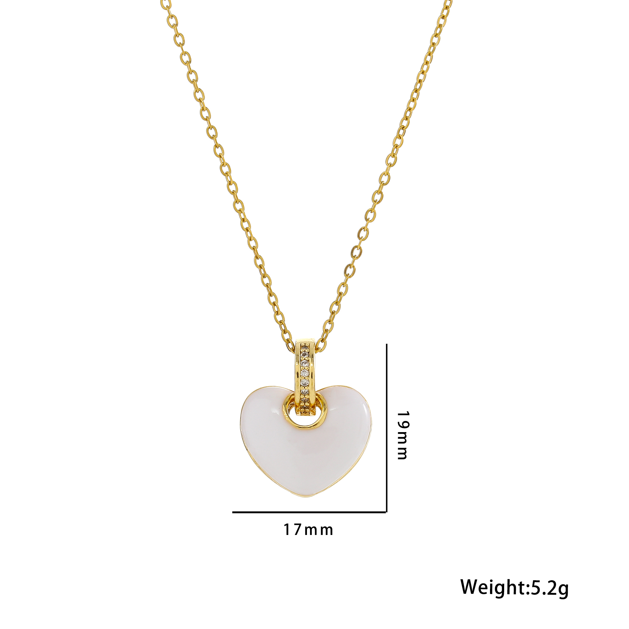 Stainless Steel 18K Gold Plated Simple Style Heart Shape Inlay Zircon Pendant Necklace display picture 3