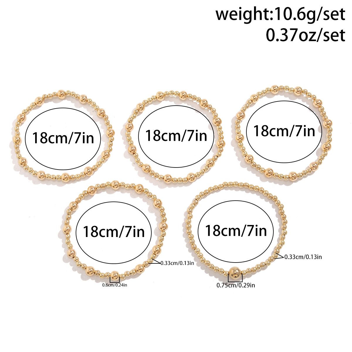 Exaggerated Simple Style Classic Style Geometric Round Solid Color CCB Women's Bracelets display picture 1