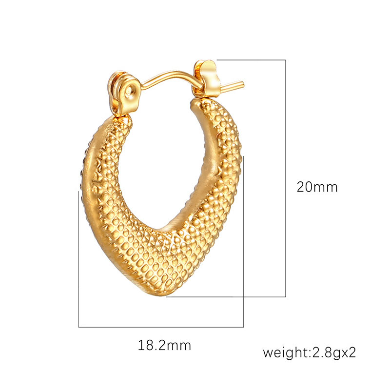 1 Pair IG Style Simple Style Heart Shape Plating Titanium Steel Titanium Steel 18K Gold Plated Earrings display picture 10