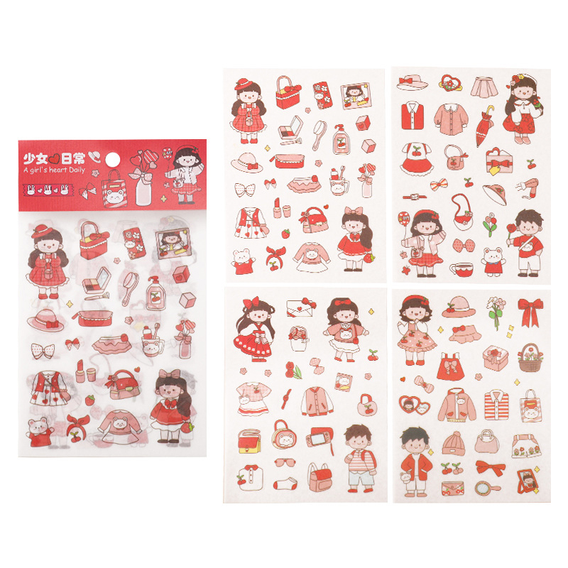1 Set Cartoon Character Learning School PVC Cartoon Style Cute Washi Tape display picture 2