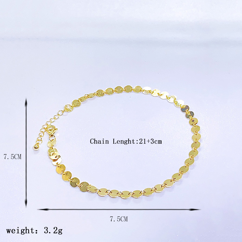 Simple Style Round Dots Butterfly Sterling Silver Plating Gold Plated Women's Anklet display picture 6