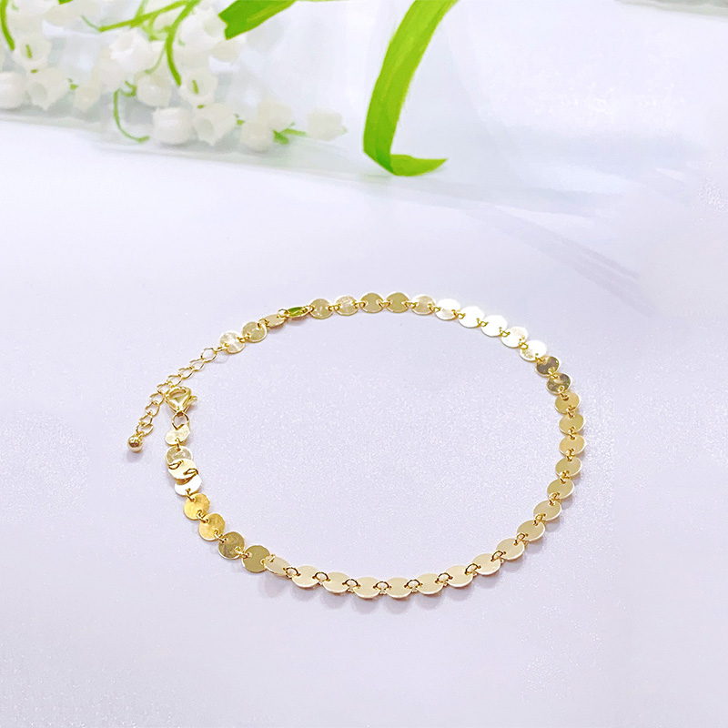 Simple Style Round Dots Butterfly Sterling Silver Plating Gold Plated Women's Anklet display picture 7