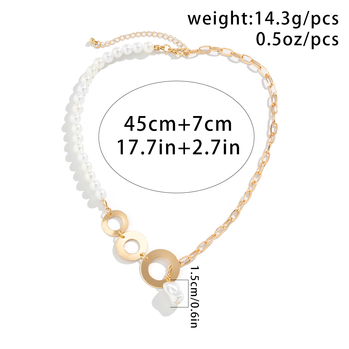 Wholesale Jewelry Elegant Glam Geometric Imitation Pearl Iron Beaded Plating Necklace display picture 1