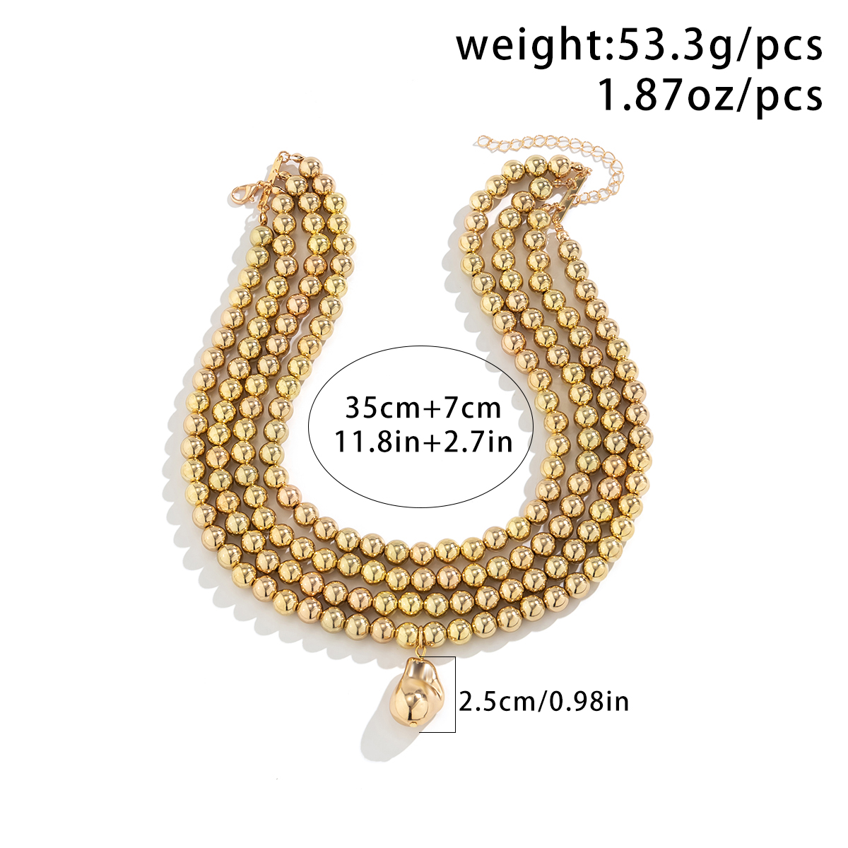 Glam Übertrieben Geometrisch CCB Perlen Überzug Frau Geschichtete Halskette display picture 1