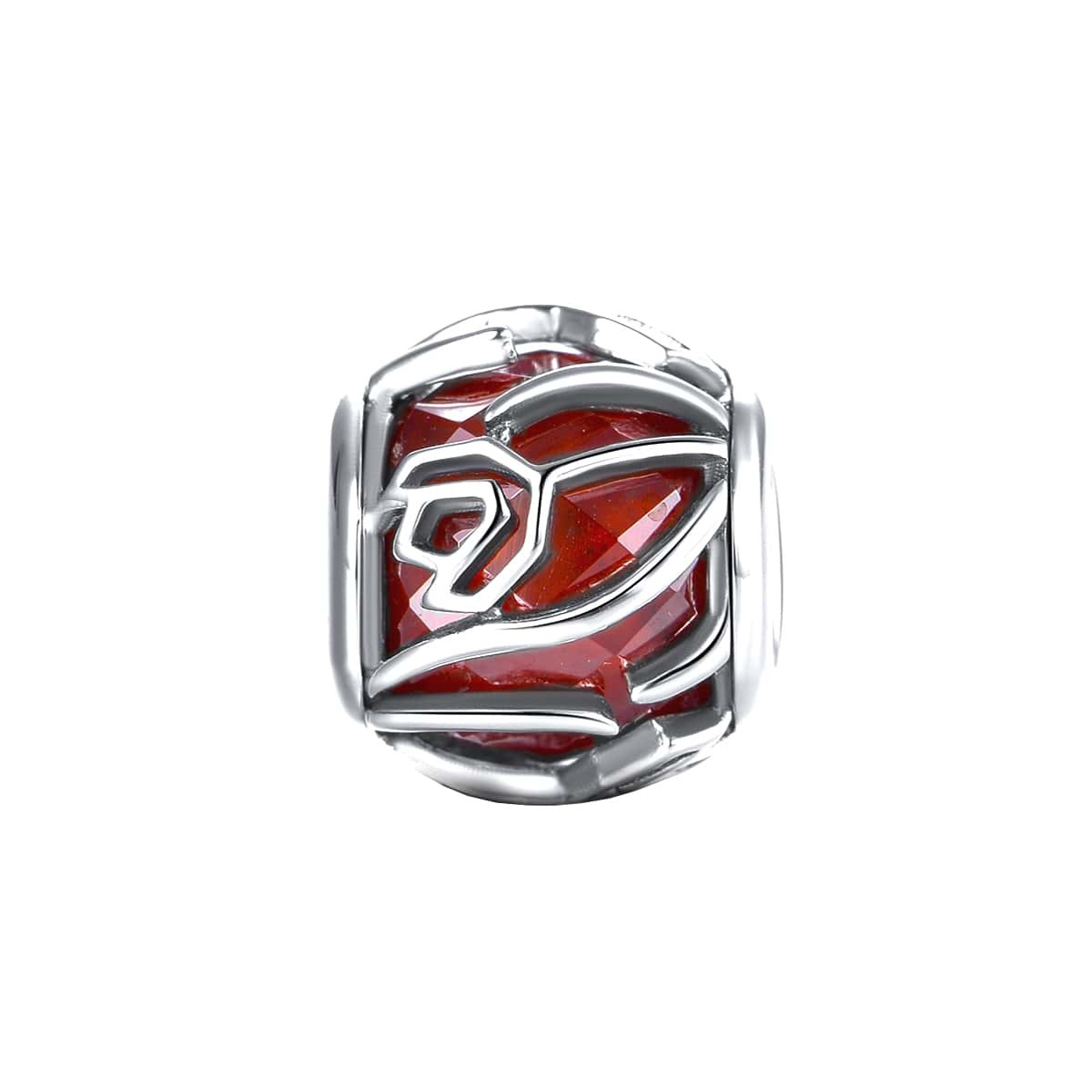 1 Piece Diameter 10mm Sterling Silver Zircon Rhodium Plated Rose Polished Beads display picture 2