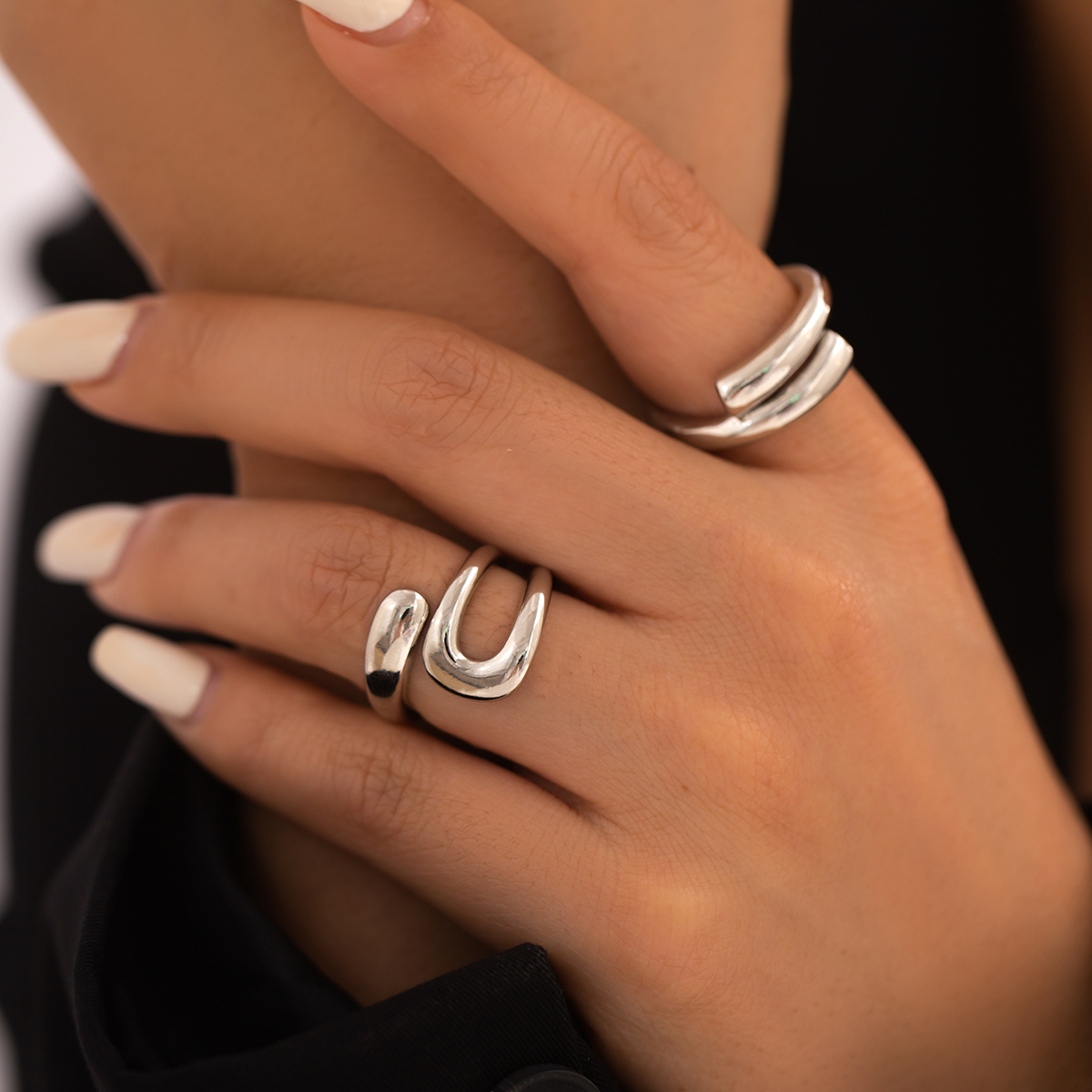 Wholesale Jewelry Simple Style Geometric Alloy Open Rings display picture 3