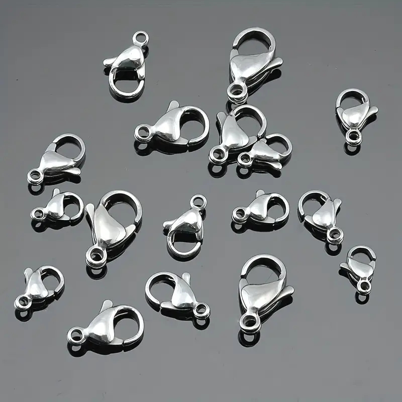 30pcs Stainless Steel None Gold Plated Solid Color Polished Lobster Clasp display picture 3