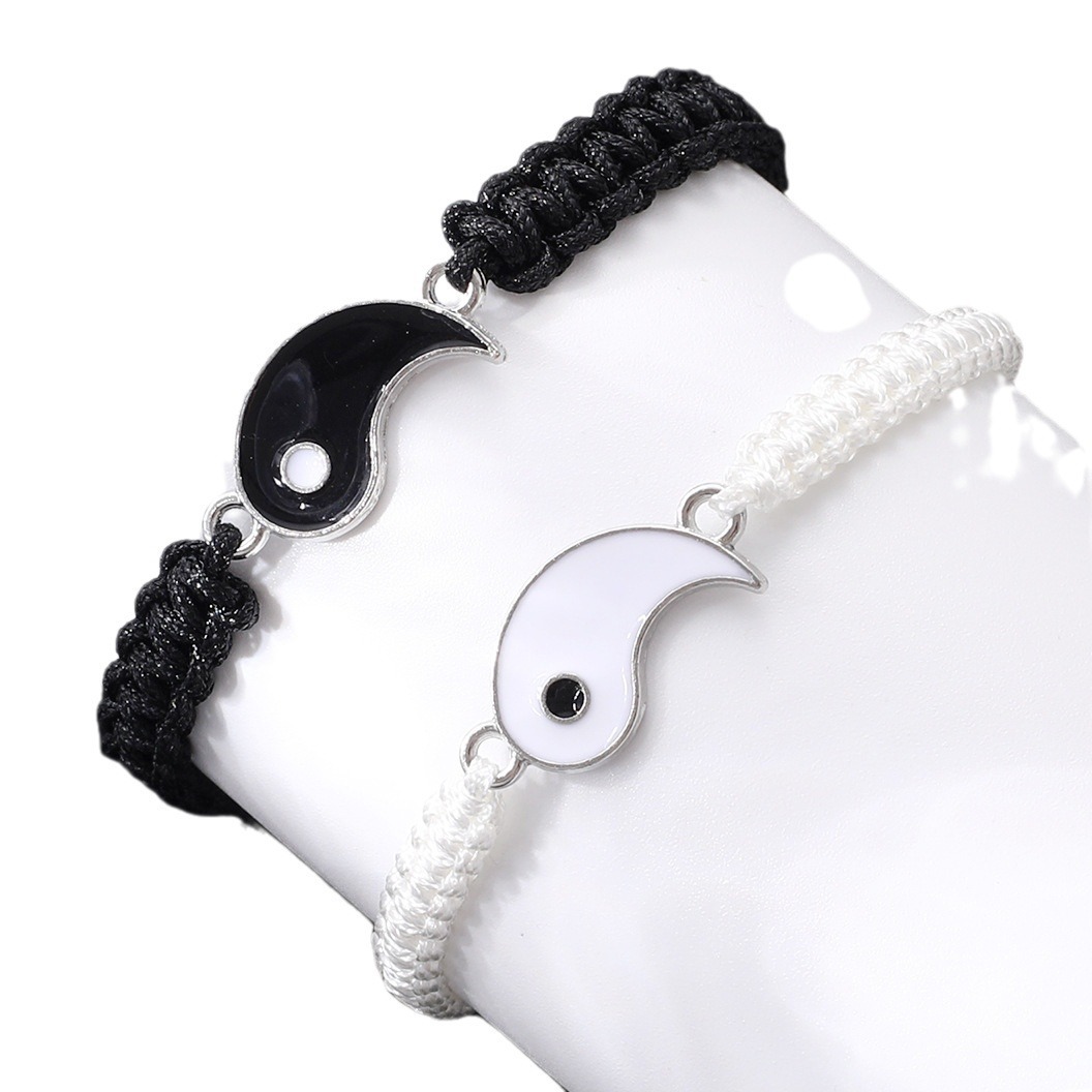 IG-Stil Einfacher Stil Tai Chi Legierung Seil Stricken Emaille Paar Armbänder display picture 1
