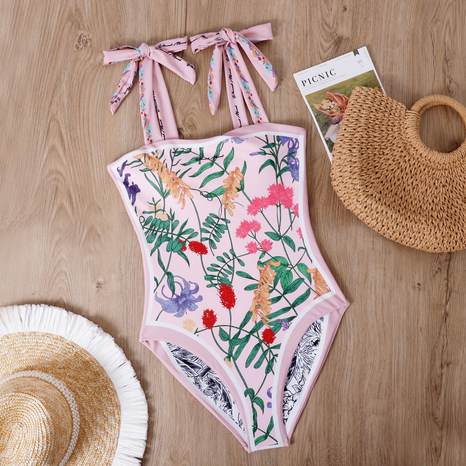 Women'S Fashion Ditsy Floral Printing 1 Piece One Piece Swimwear display picture 37
