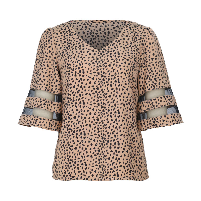 Frau Bluse Halbarm Blusen Drucken Klassischer Stil Leopard display picture 3