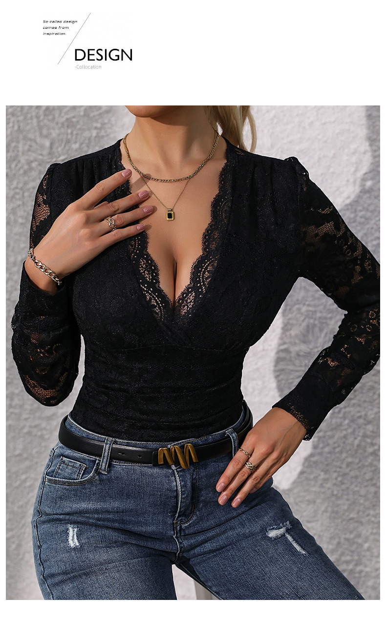 Women's Bodysuit Bodysuits Lace Sexy Solid Color display picture 5