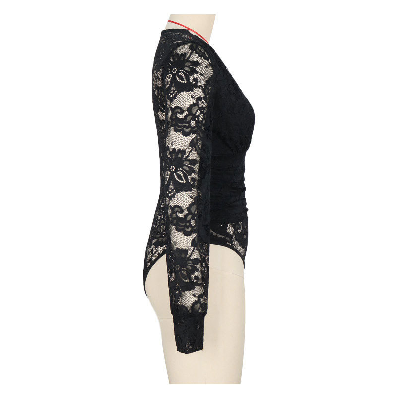 Women's Bodysuit Bodysuits Lace Sexy Solid Color display picture 8
