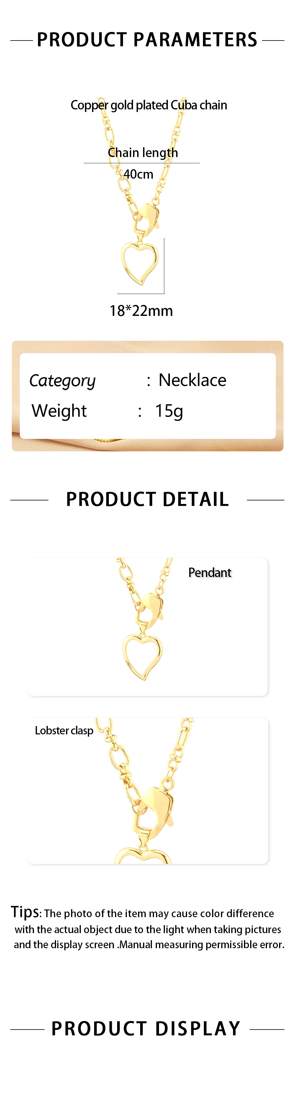 Copper 18K Gold Plated Simple Style Starfish Heart Shape Hollow Out Pendant Necklace display picture 1