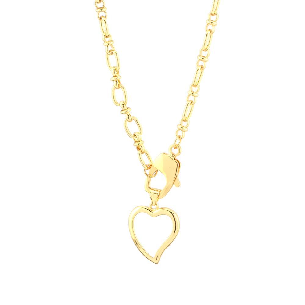 Kupfer 18 Karat Vergoldet Einfacher Stil Seestern Herzform Aushöhlen Halskette Mit Anhänger display picture 11