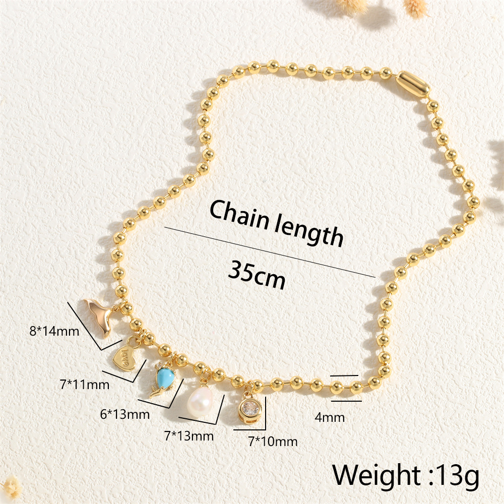 Copper 18K Gold Plated Simple Style Heart Shape Zircon Choker display picture 2