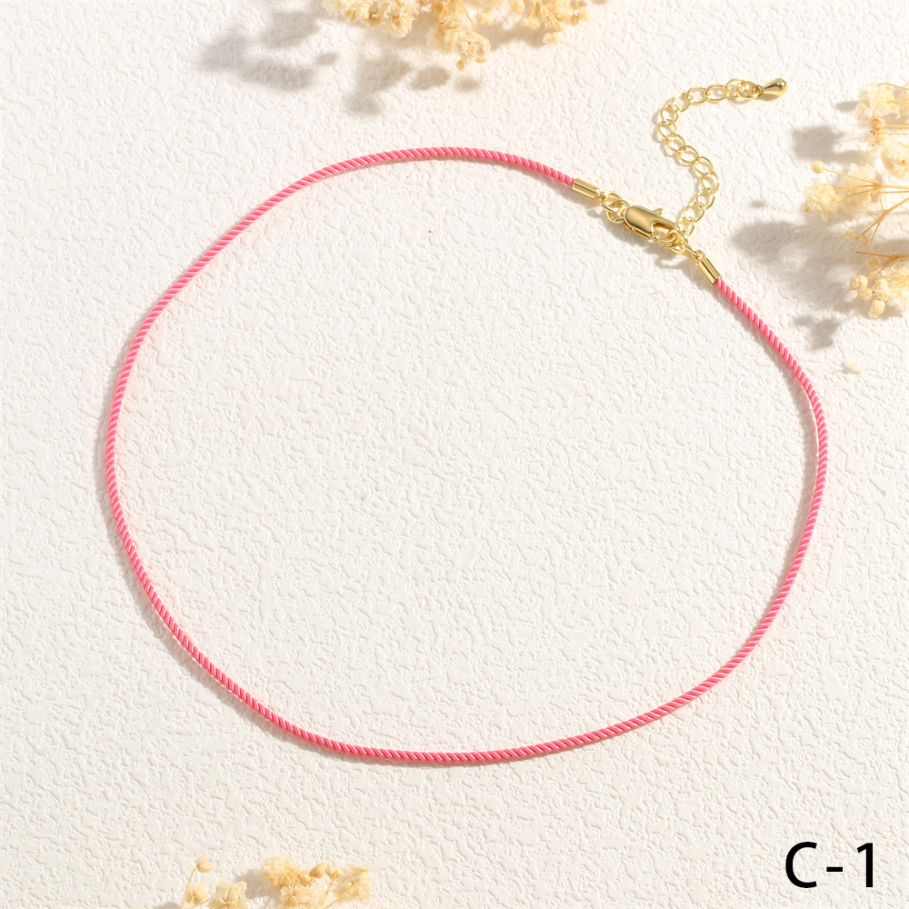 Preppy Style Simple Style Solid Color Cord Handmade 18K Gold Plated Women's Choker display picture 12