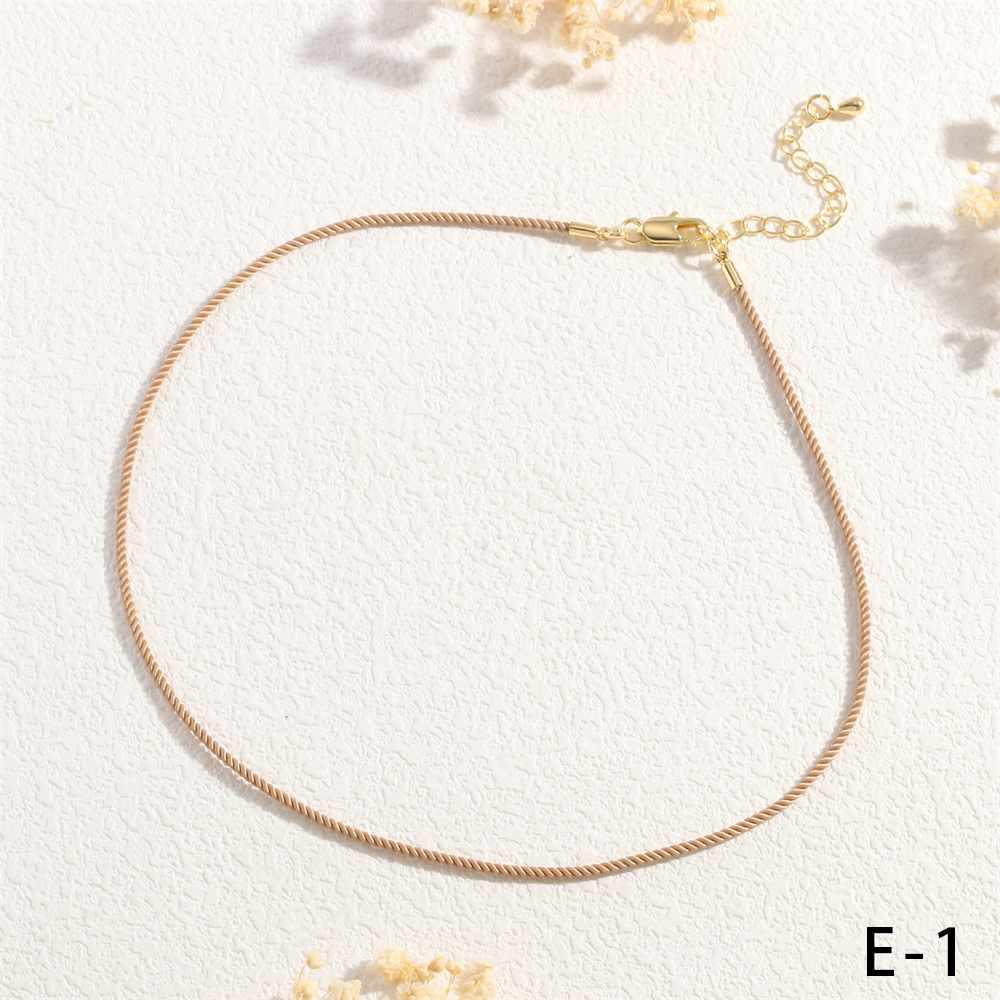 Preppy Style Simple Style Solid Color Cord Handmade 18K Gold Plated Women's Choker display picture 16