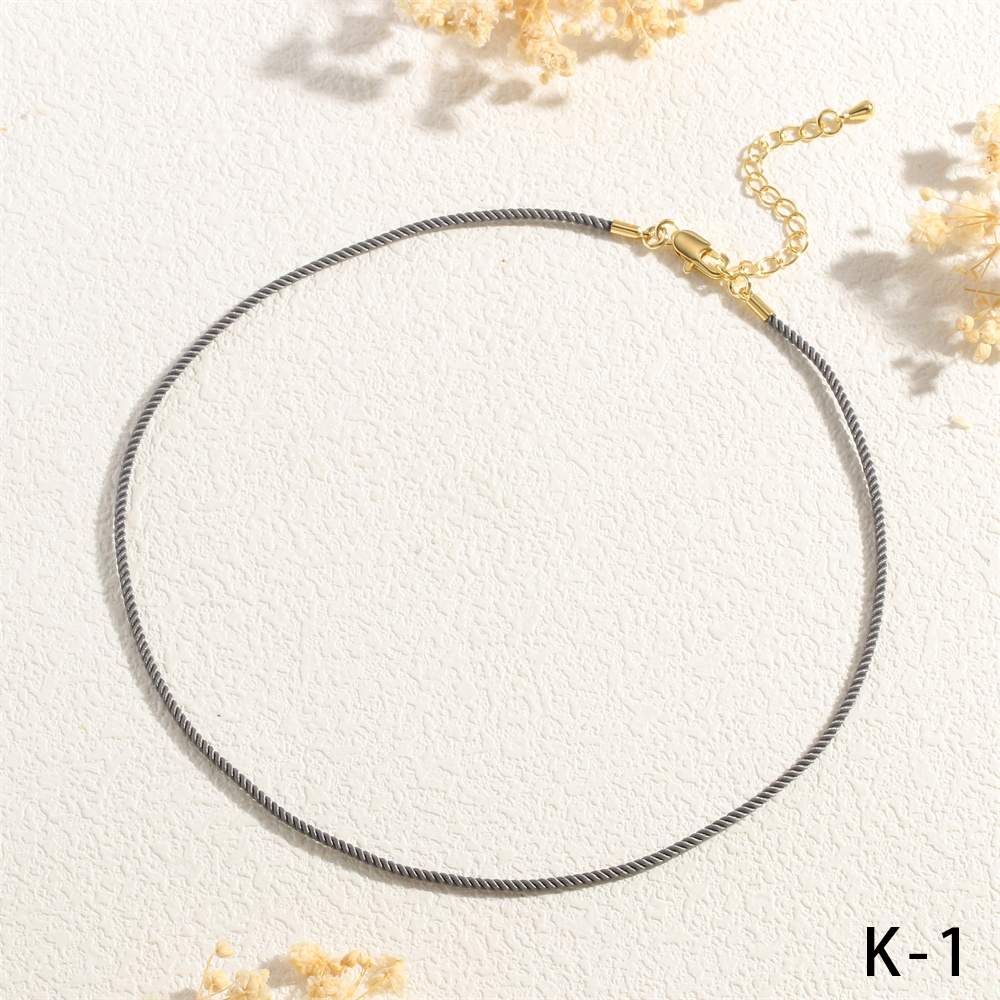 Preppy Style Simple Style Solid Color Cord Handmade 18K Gold Plated Women's Choker display picture 28