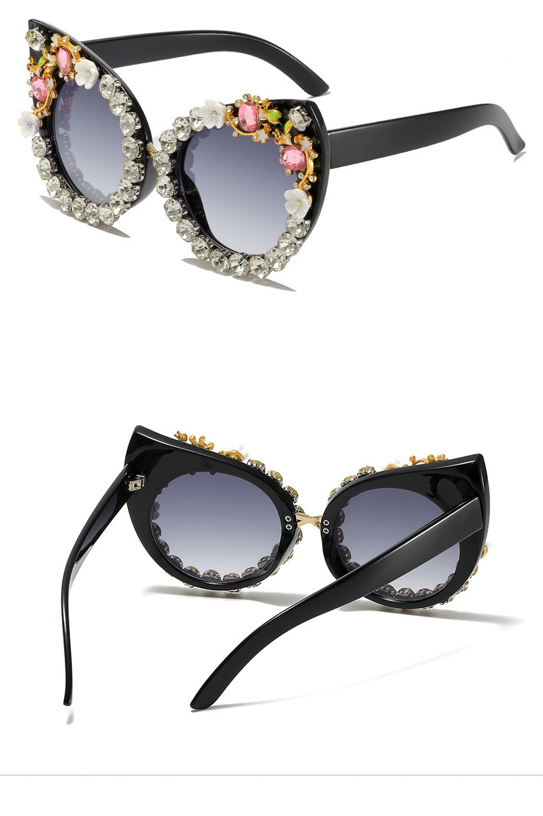 Elegant Cute Flower Pc Cat Eye Full Frame Women's Sunglasses display picture 4