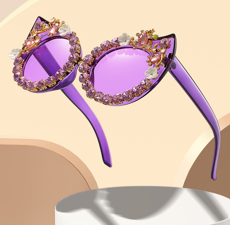 Elegant Cute Flower Pc Cat Eye Full Frame Women's Sunglasses display picture 2