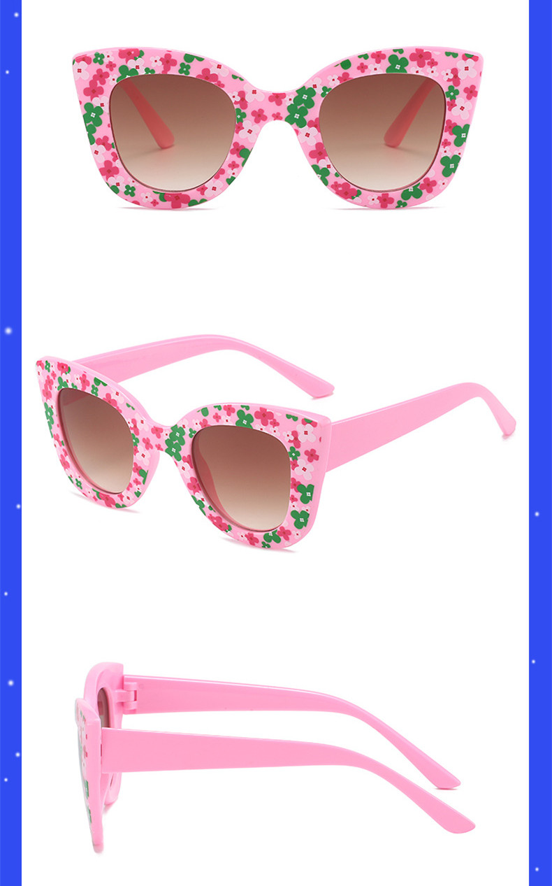 Cute Ditsy Floral Pc Square Full Frame Kids Sunglasses display picture 4