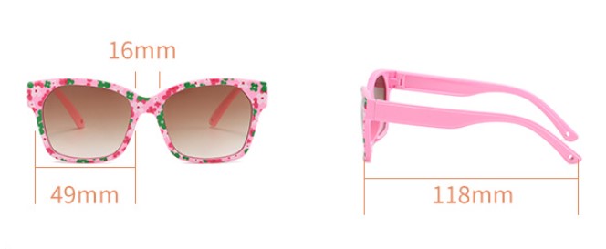 Cute Sweet Ditsy Floral Pc Square Full Frame Kids Sunglasses display picture 1