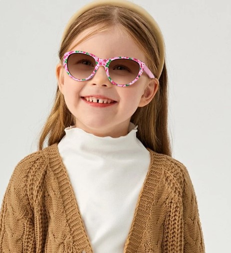 Sweet Ditsy Floral Pc Cat Eye Full Frame Kids Sunglasses display picture 3