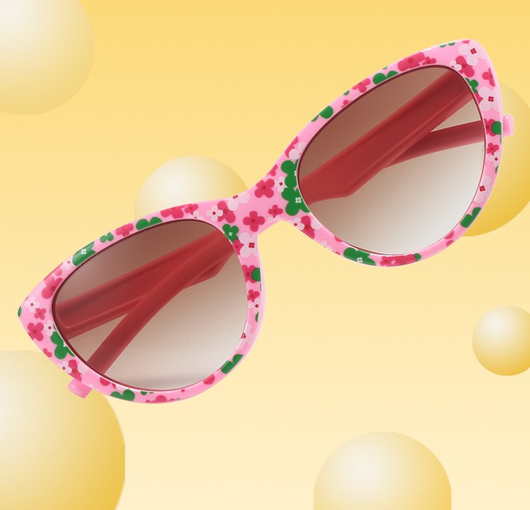 Sucré Petites Fleurs Pc Oeil De Chat Plein Cadre Enfants Lunettes De Soleil display picture 2