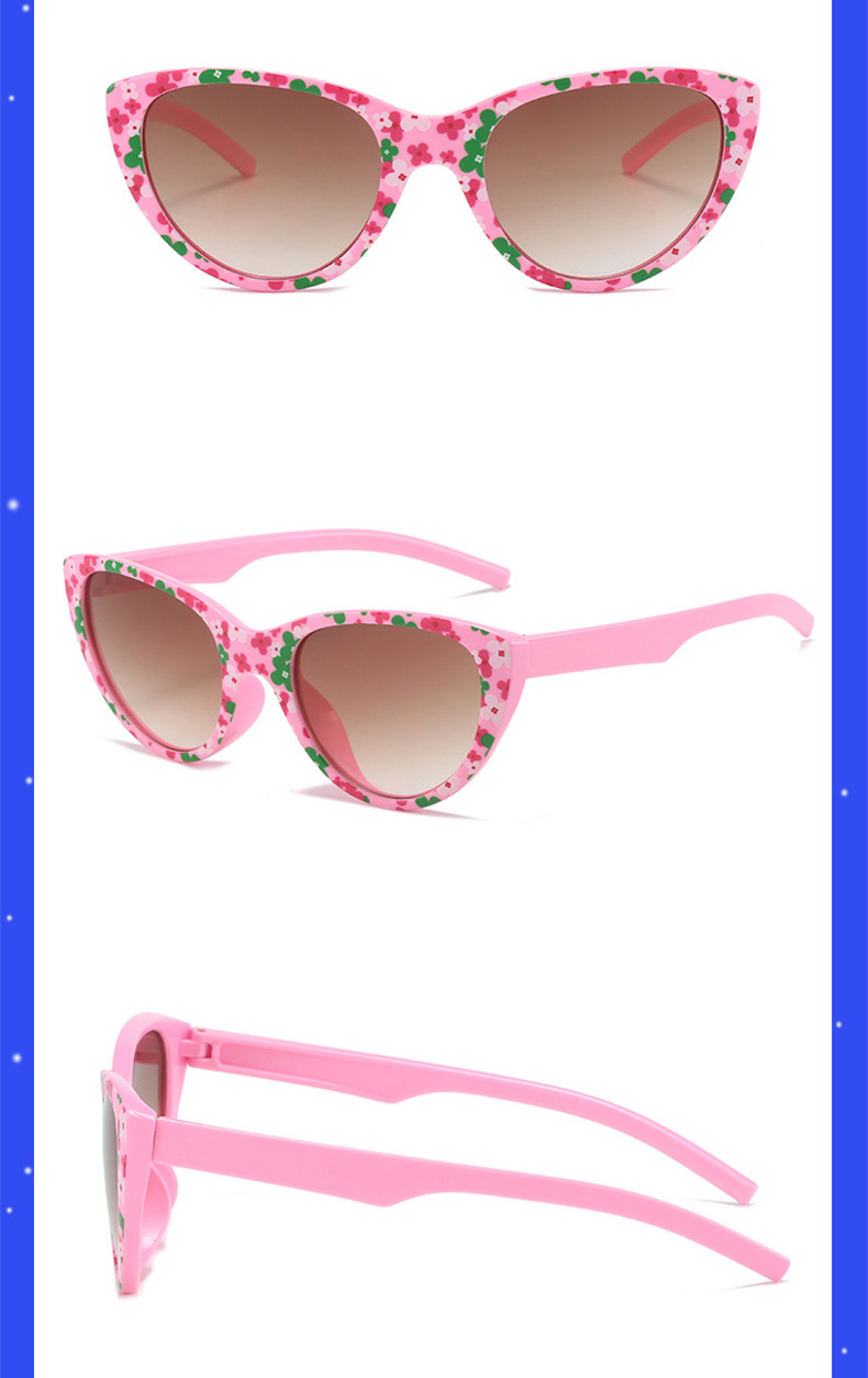 Sweet Ditsy Floral Pc Cat Eye Full Frame Kids Sunglasses display picture 4