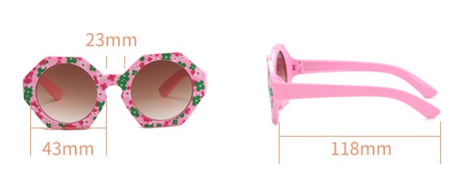 Cute Sweet Ditsy Floral Pc Round Frame Full Frame Kids Sunglasses display picture 1
